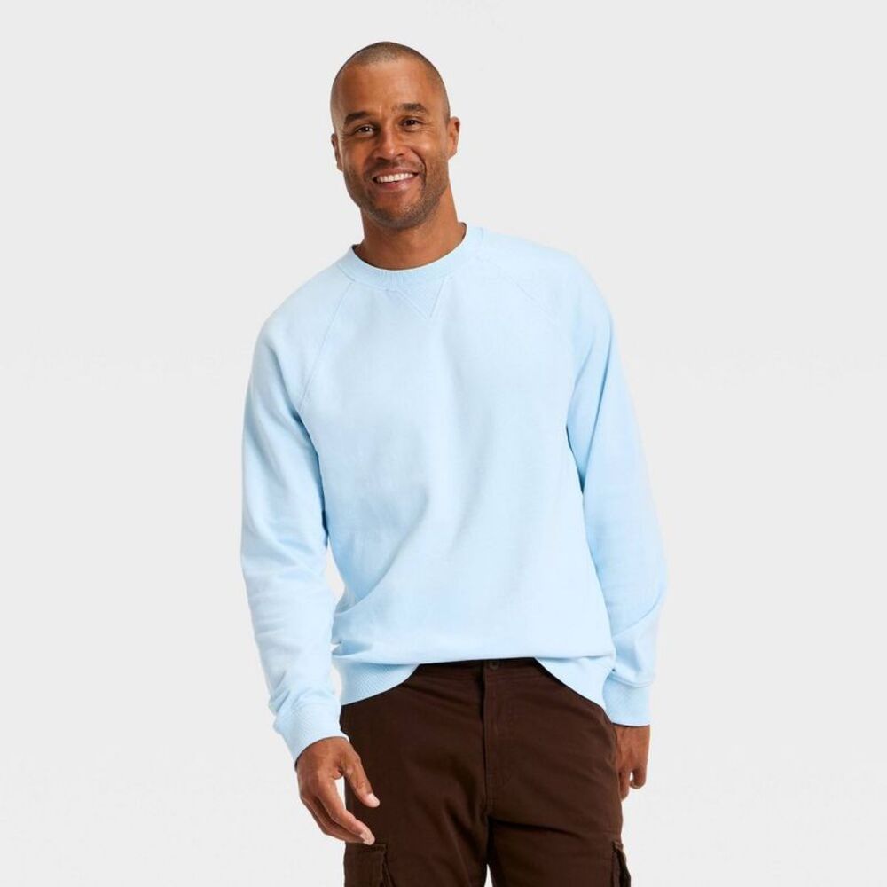 Men's Vintage French Terry Crewneck Sweatshirt - Goodfellow & Co Blue XXL